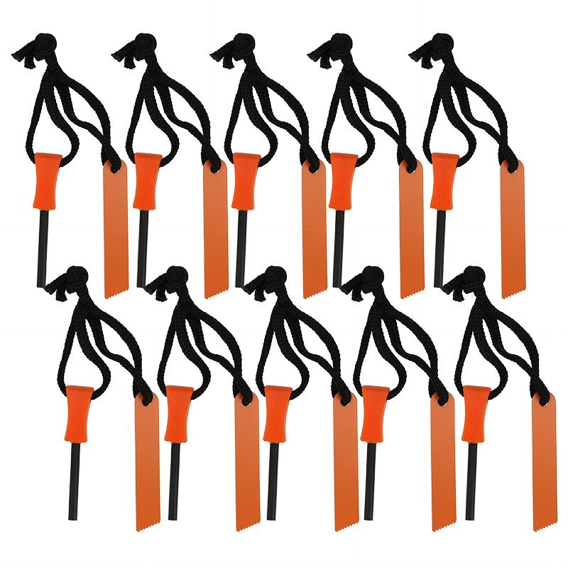 10-200pcs Ferro Rod Fire Starter Flint Magnesium Striker Survival Camping Tool