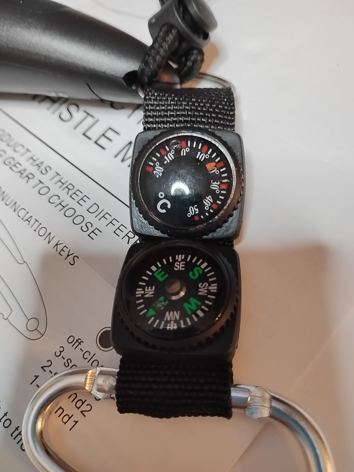 Battery-Powered Multi-Tone Portable Electronic Whistle Thermometer Compass