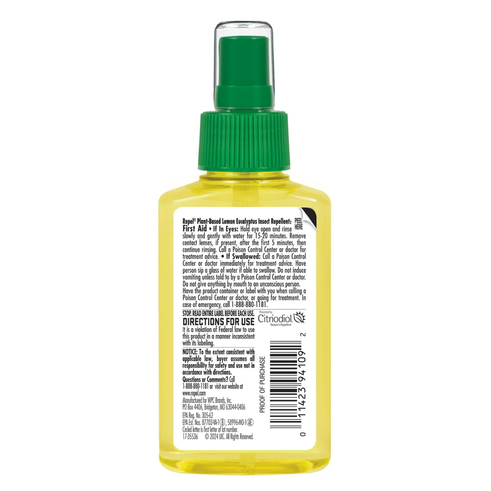 Repel Plant-Based Lemon Eucalyptus Insect Repellent, Mosquito Repellent, Pump Sp