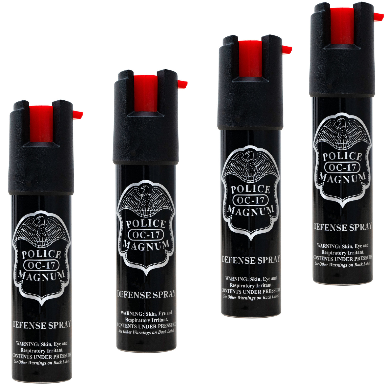 Police Magnum pepper spray self defense OC protection 4 PACK 3/4oz Twist Locks