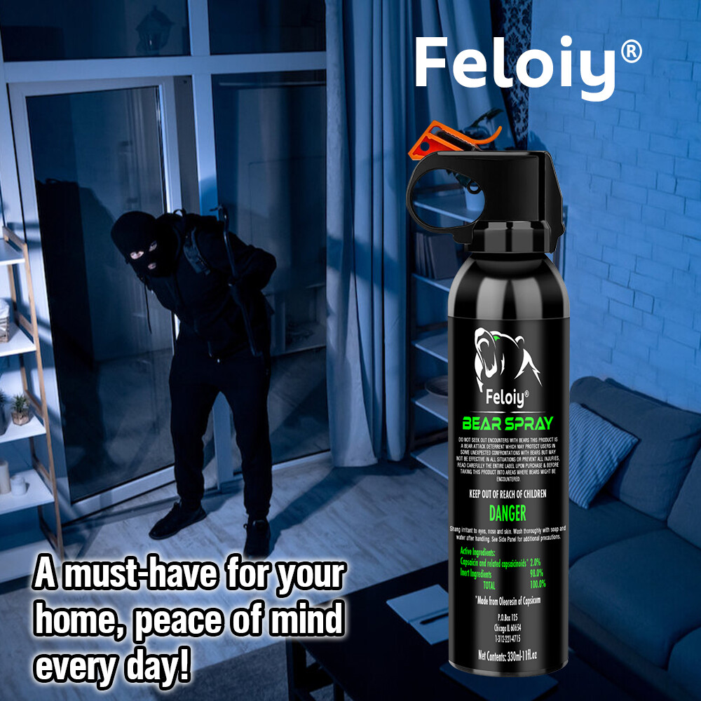 2 Pack Feloiy 30 Feet BEAR Deterrent Repellent Spray 11 oz CAMPING HIKING
