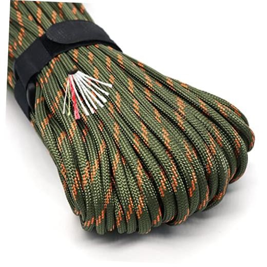 Survival Paracord Parachute Fire Cord Survival 100 Feet Army Green Camo-100 Ft
