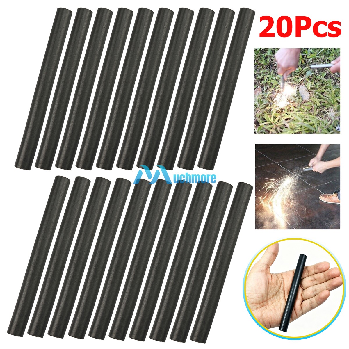 Lot Ferrocerium Rod Huge 1/2 x 5″ Flint Fire Starter Survival Magnesium Rods