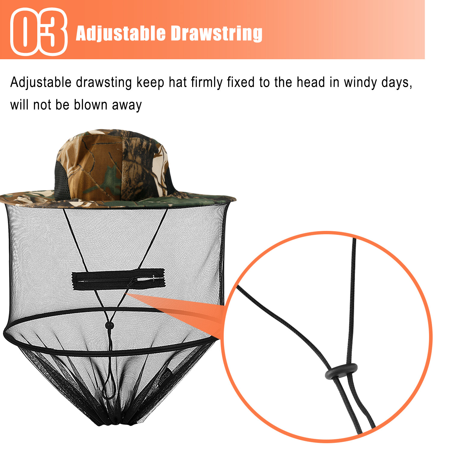 Anti-Mosquito Bug Bee Insect Head Net Hat Cap Sun Protection for Fishing Hiking