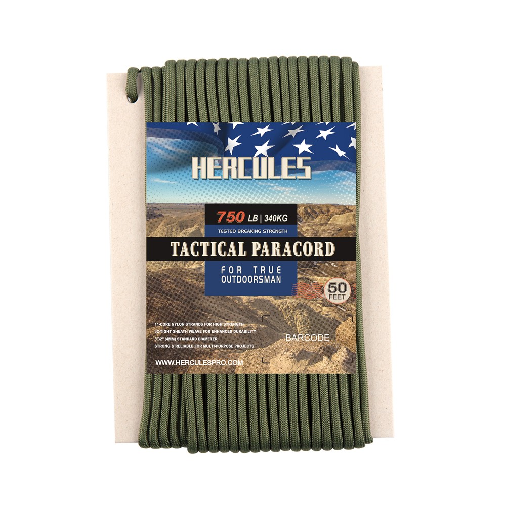 HERCULES 750lb Paracord 50FT, 11-Core Nylon, 32-Strand Polyester