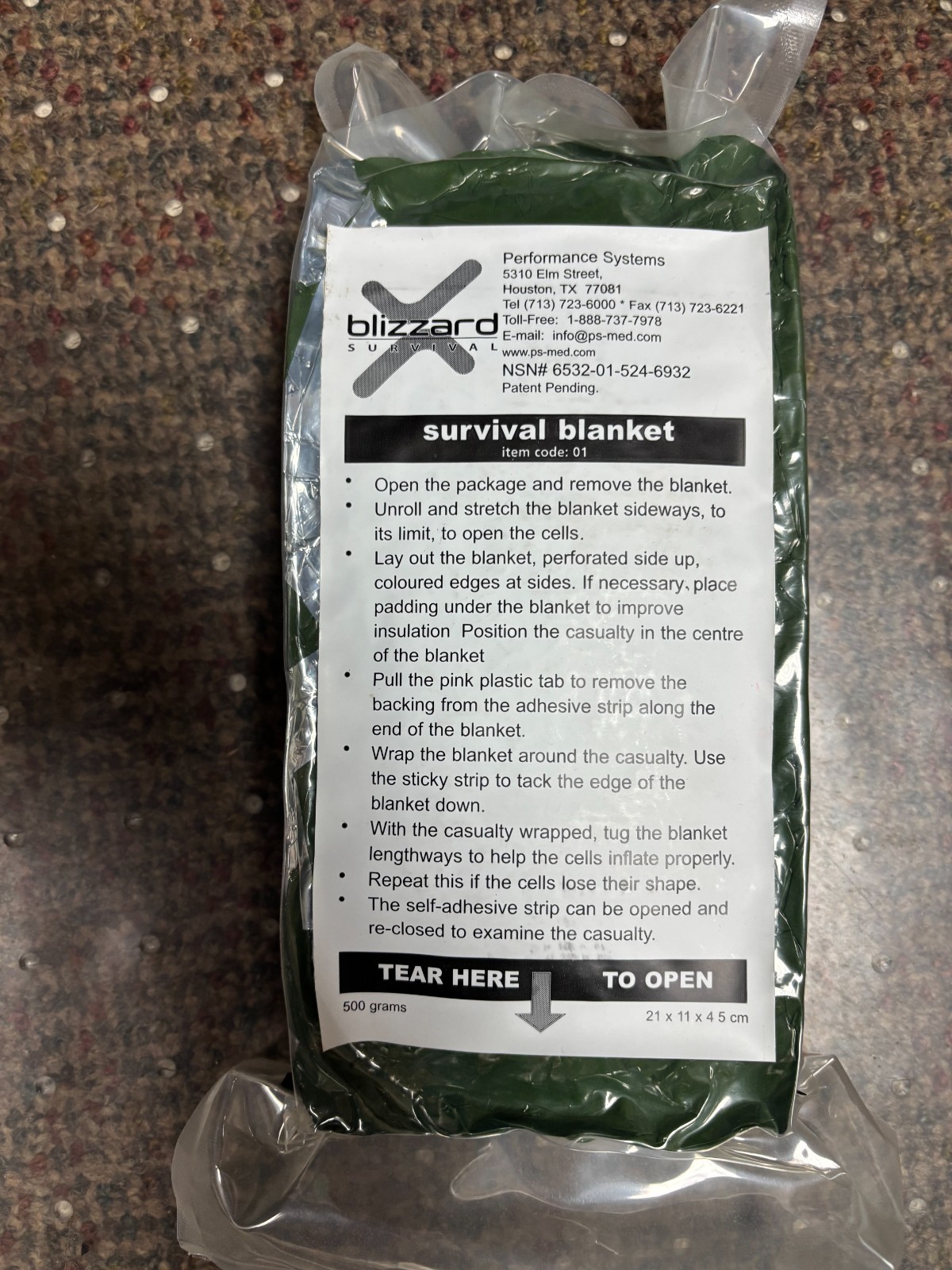 Blizzard Survival blanket item code:01 Brand New