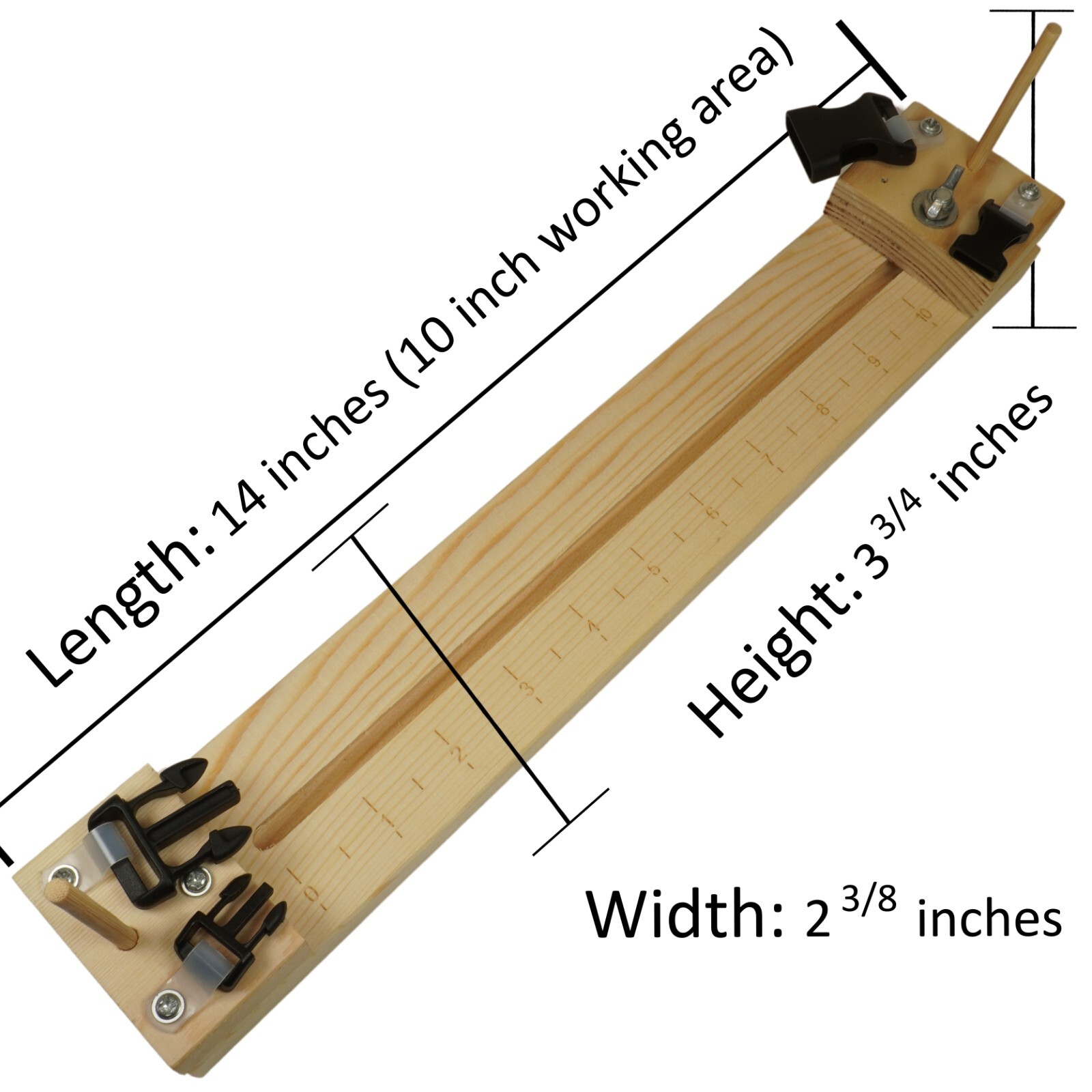 Beginner Wood Jig for Paracord Crafting and Bracelet Making with Built in Ruler