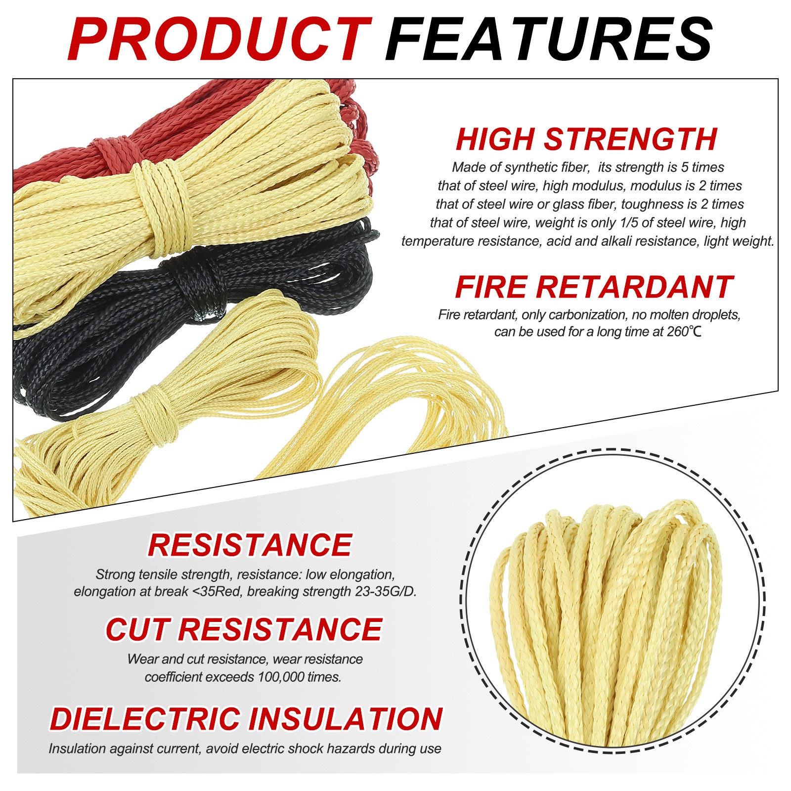 Yellow 300lb 1.5mm Diameter 30Ft Fishing Line Wind Chime String Kite Line