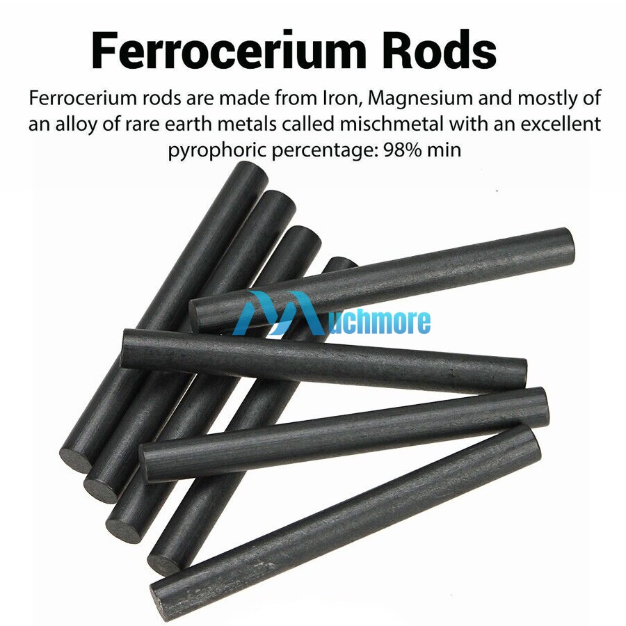 Lot Ferrocerium Rod Huge 1/2 x 5″ Flint Fire Starter Survival Magnesium Rods