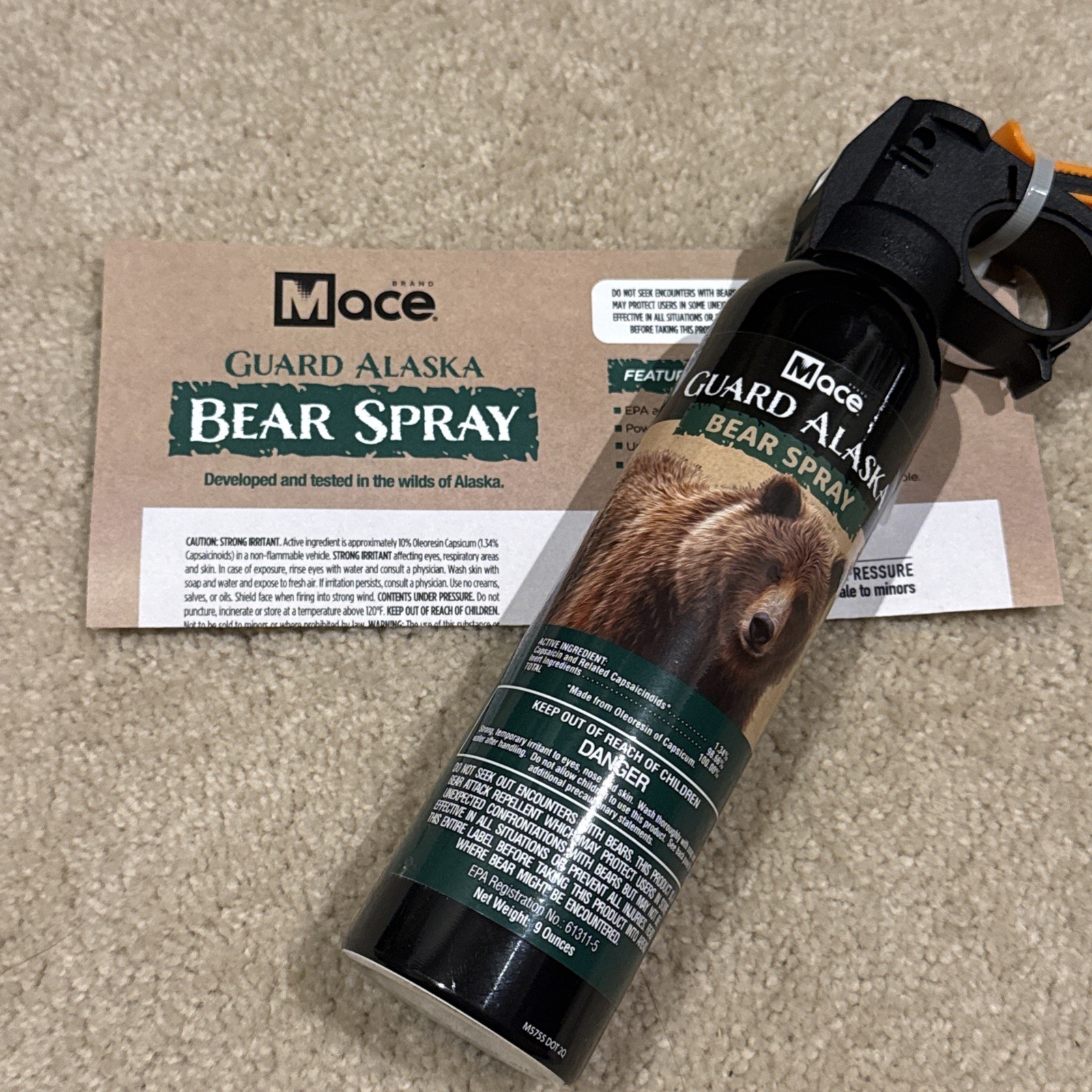 Mace Guard Alaska 9 oz. Bear Repellent Survival Spray Deterrent READ
