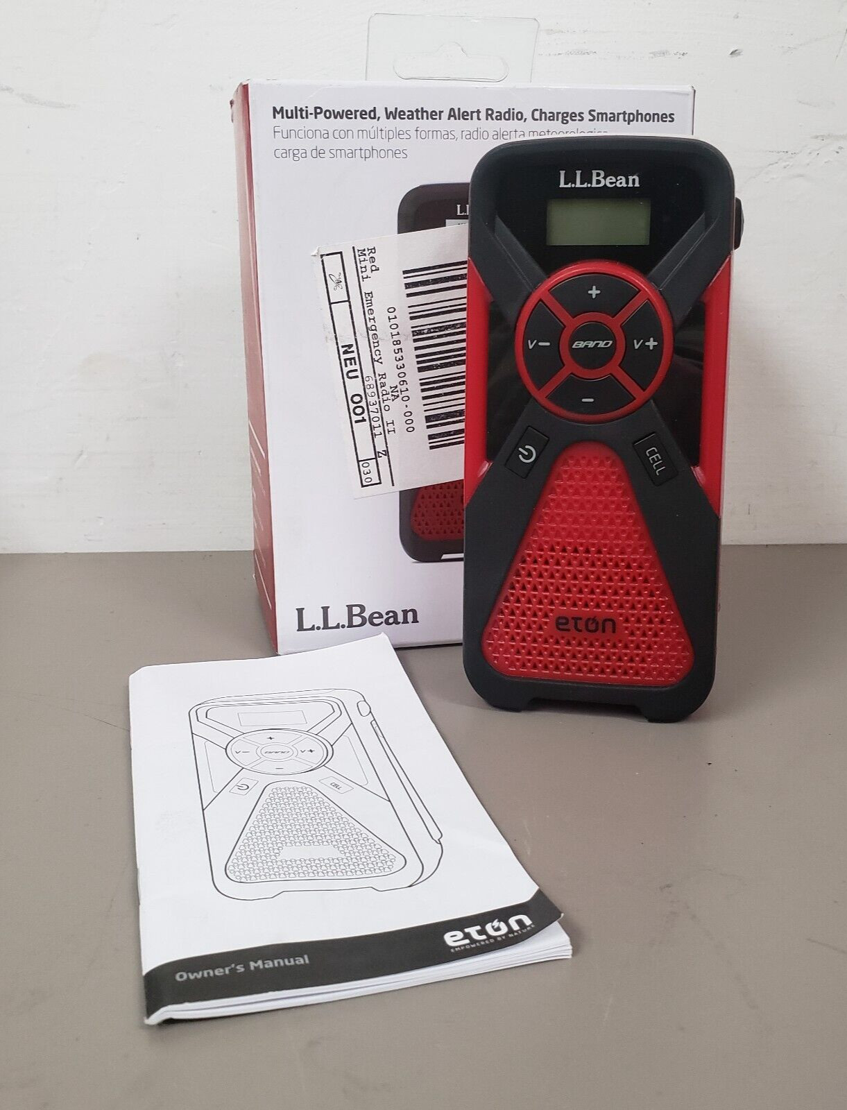 New L.L. Bean/Eton FR1 Mini Emergency Radio/NOAA Weather Alert ~ Red