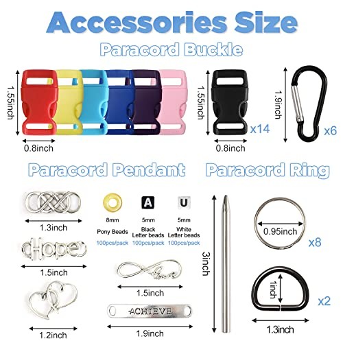 Paracord Bracelet Kit – 40 Colors, 10 Feet, Complete Accessories for Making
