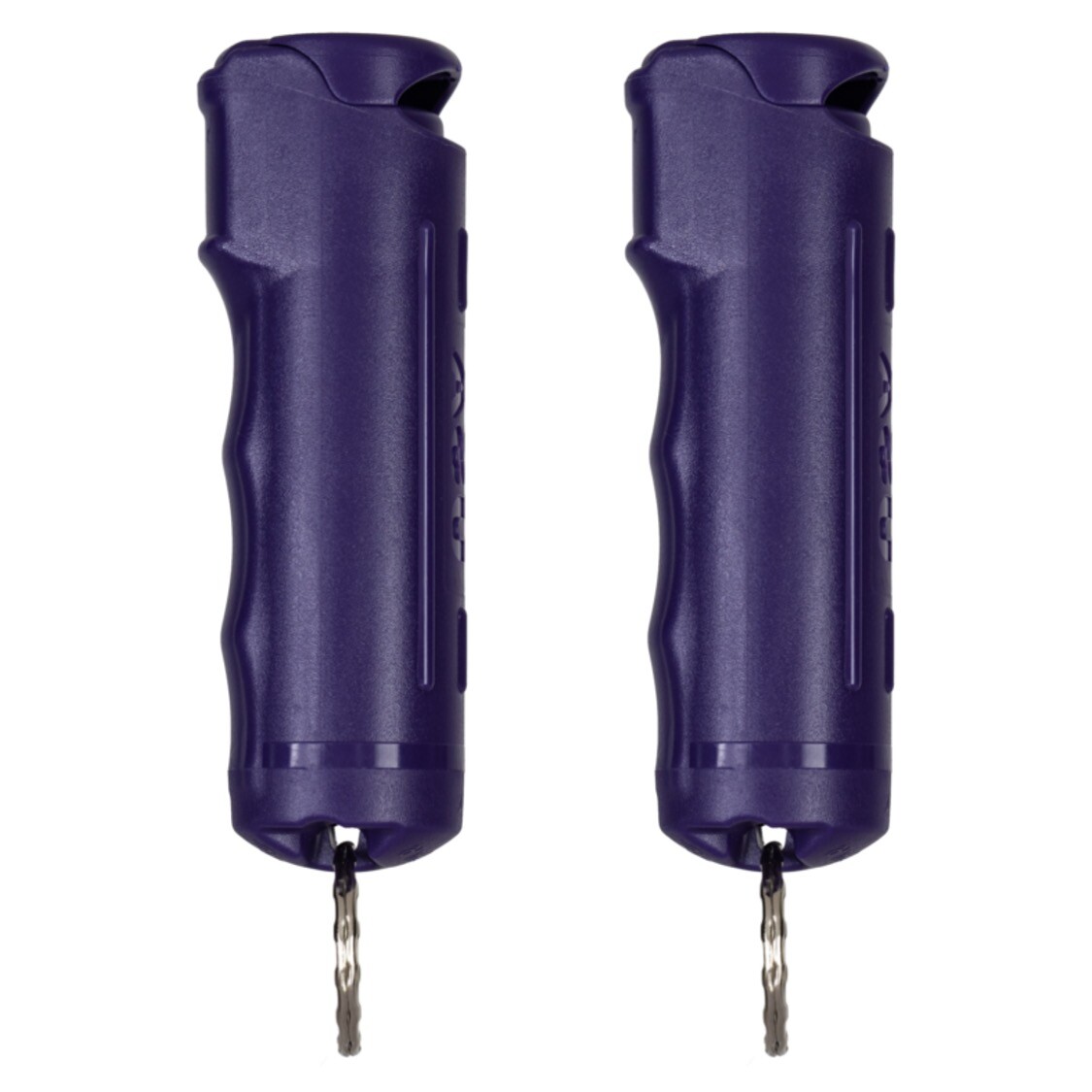 POLICE MAGNUM Pepper Spray Keychain Self Defense- 2 Pack .50oz Purple Flip Top