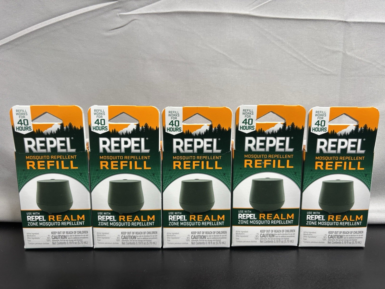 5 Pack Repel Realm Zone Mosquito Repellent Refills Green 40 Hour NEW