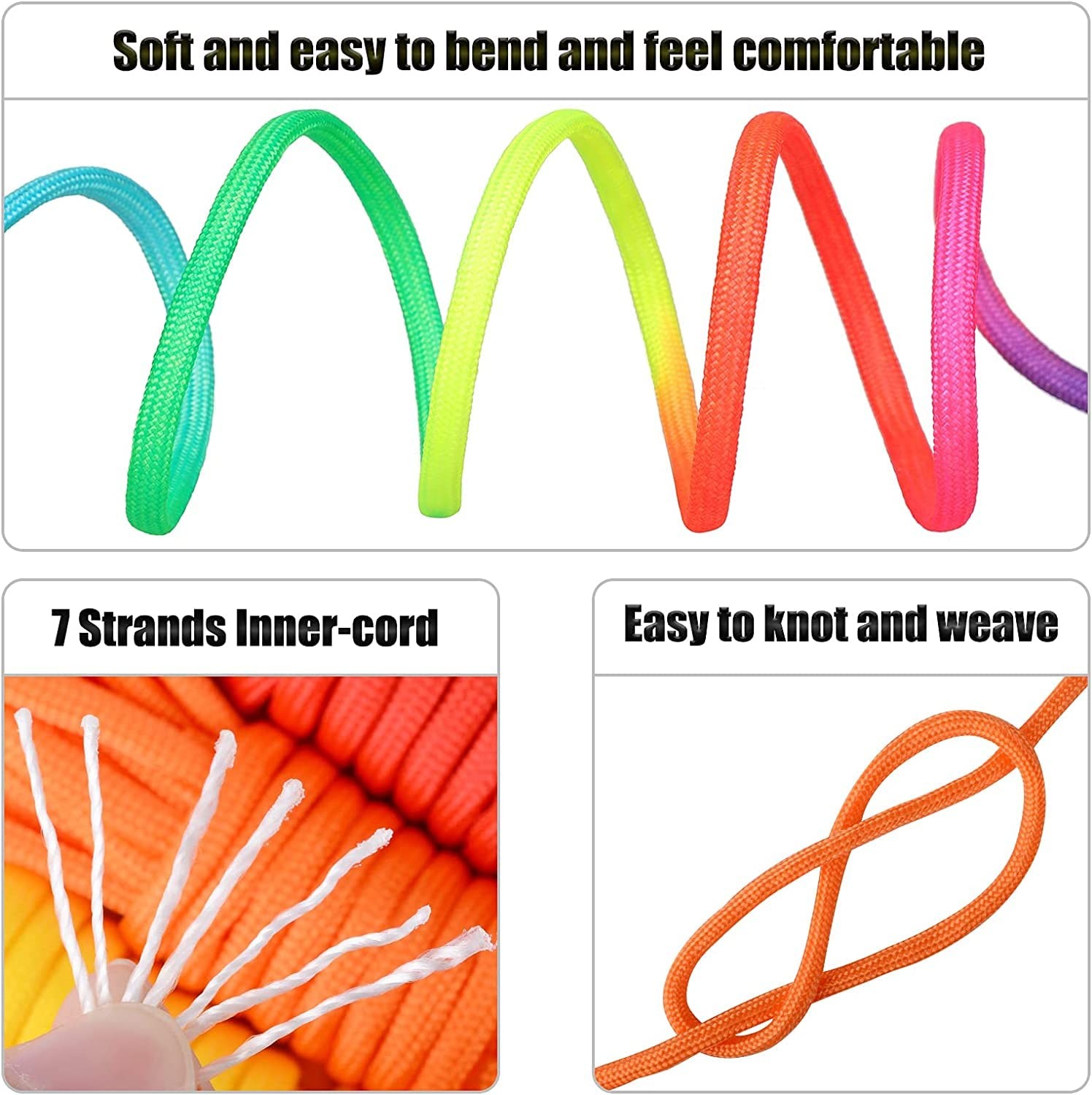 Paracord, 550 Paracord Combo Kit with Jig – 36 Colors Multifunction Paracord …