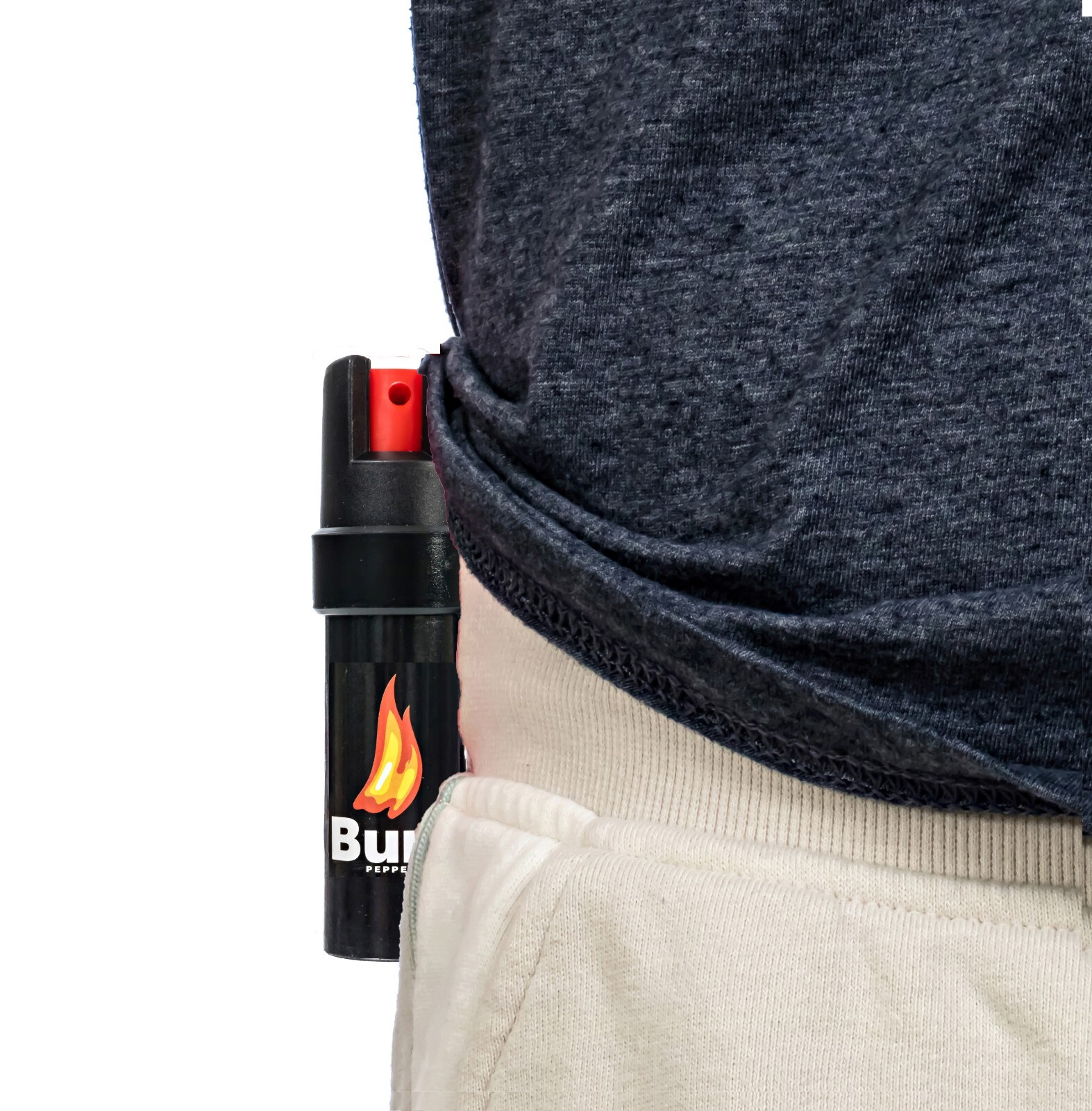 2 Pack Burn Pepper Spray for Self Defense 0.84 fl oz Black with Security Clip