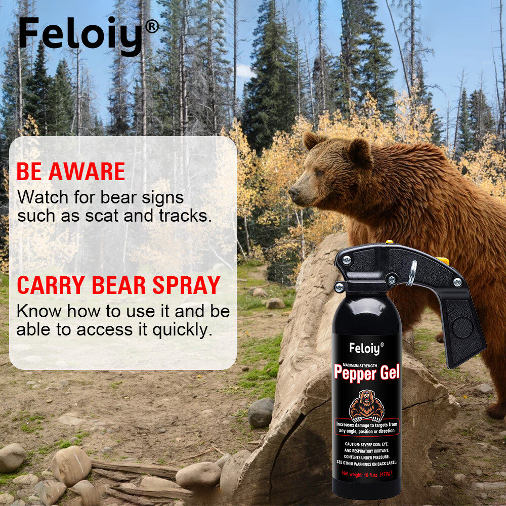 Feloiy Maximum Strength Pepper Gel Self Defense Spray 16 oz
