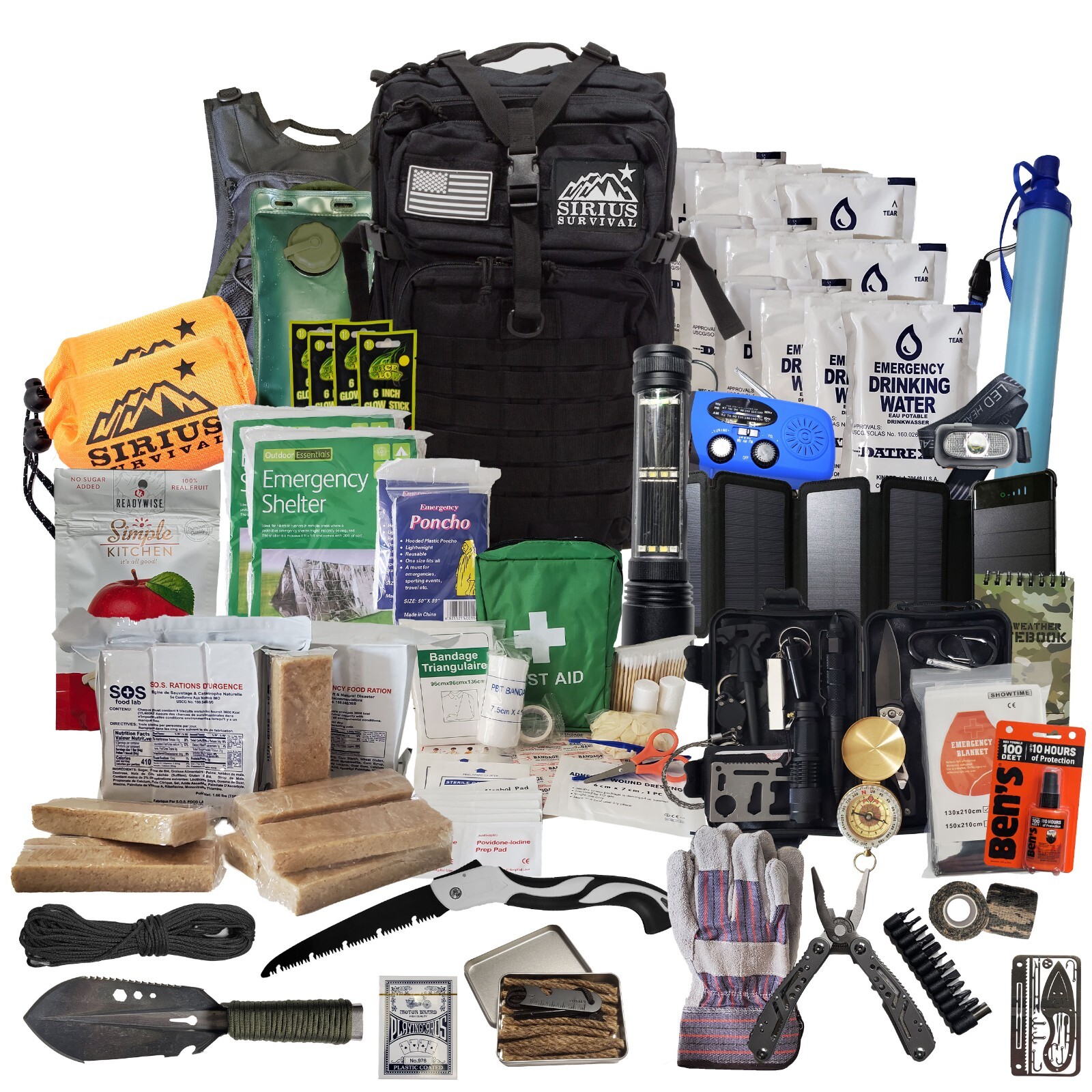 Sirius Survival Bug Out Bag – Premium Bugout Backpack Pre-Packed Survival Kit