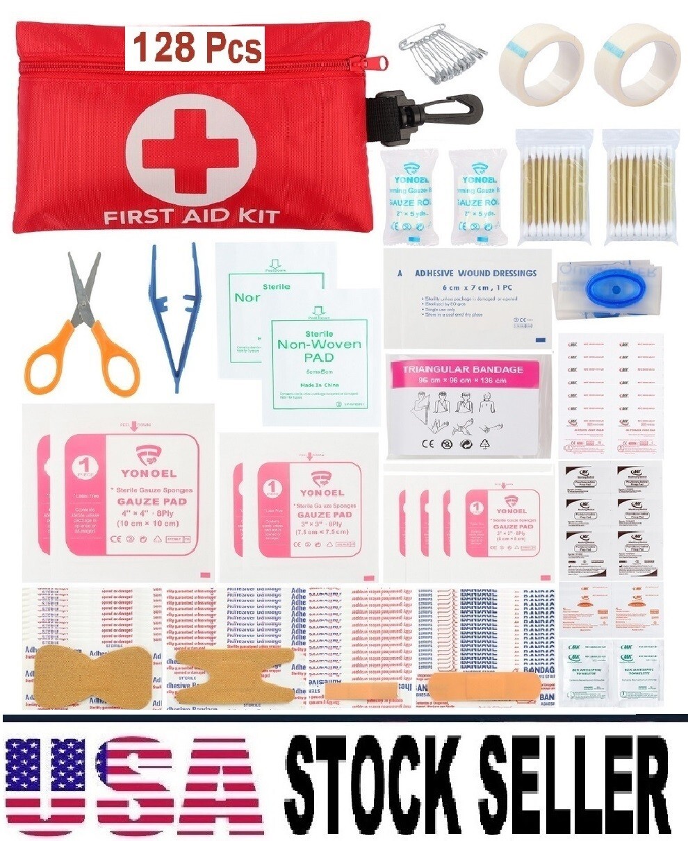 128 Pcs First Aid Kit Medical Emergency Trauma Military Survival Travel IFAK EMT