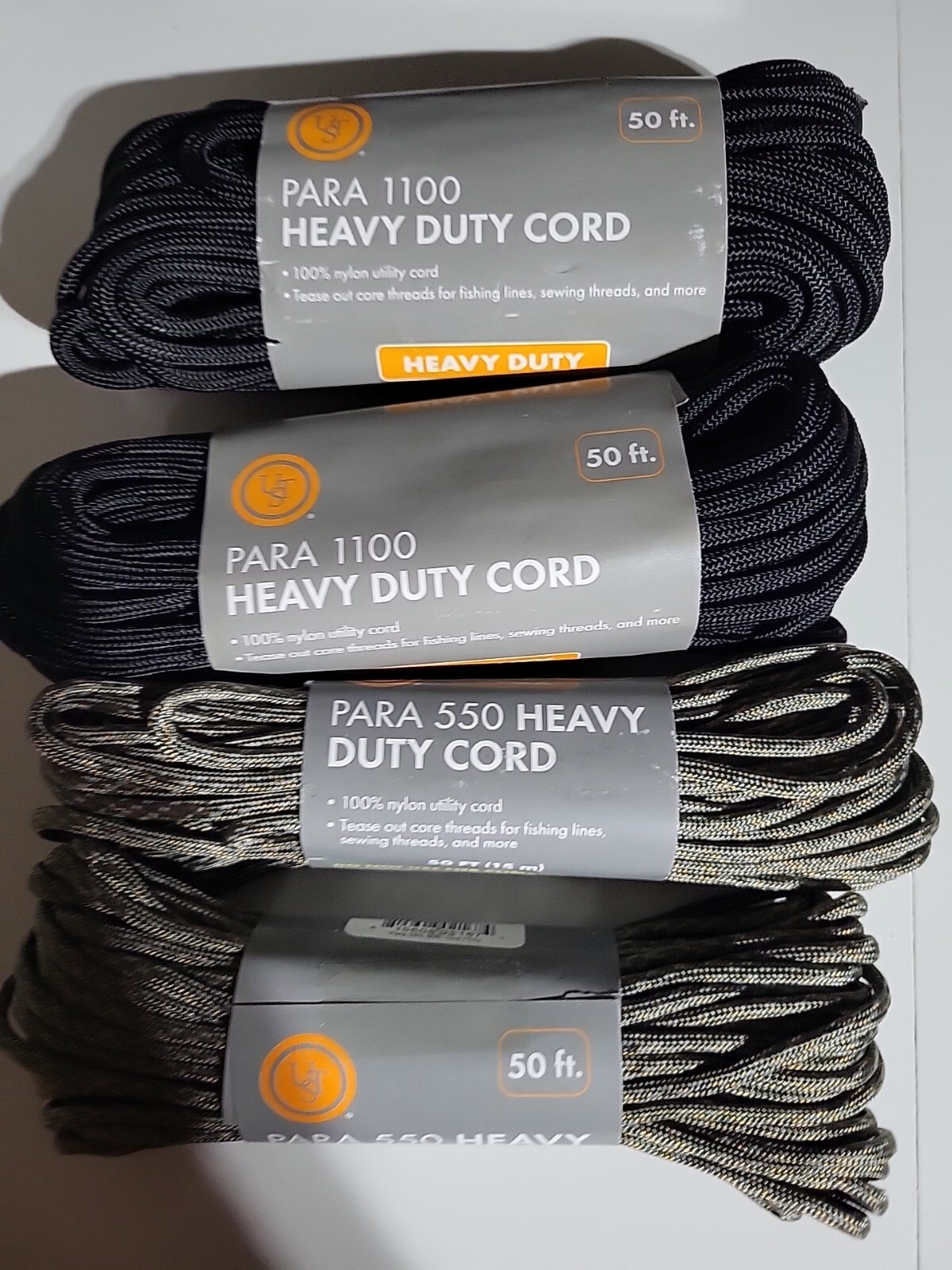 Paracord 1100+550 (200ft) (50fteach) 4 pack BEST DEAL🎈🎈free shipping.