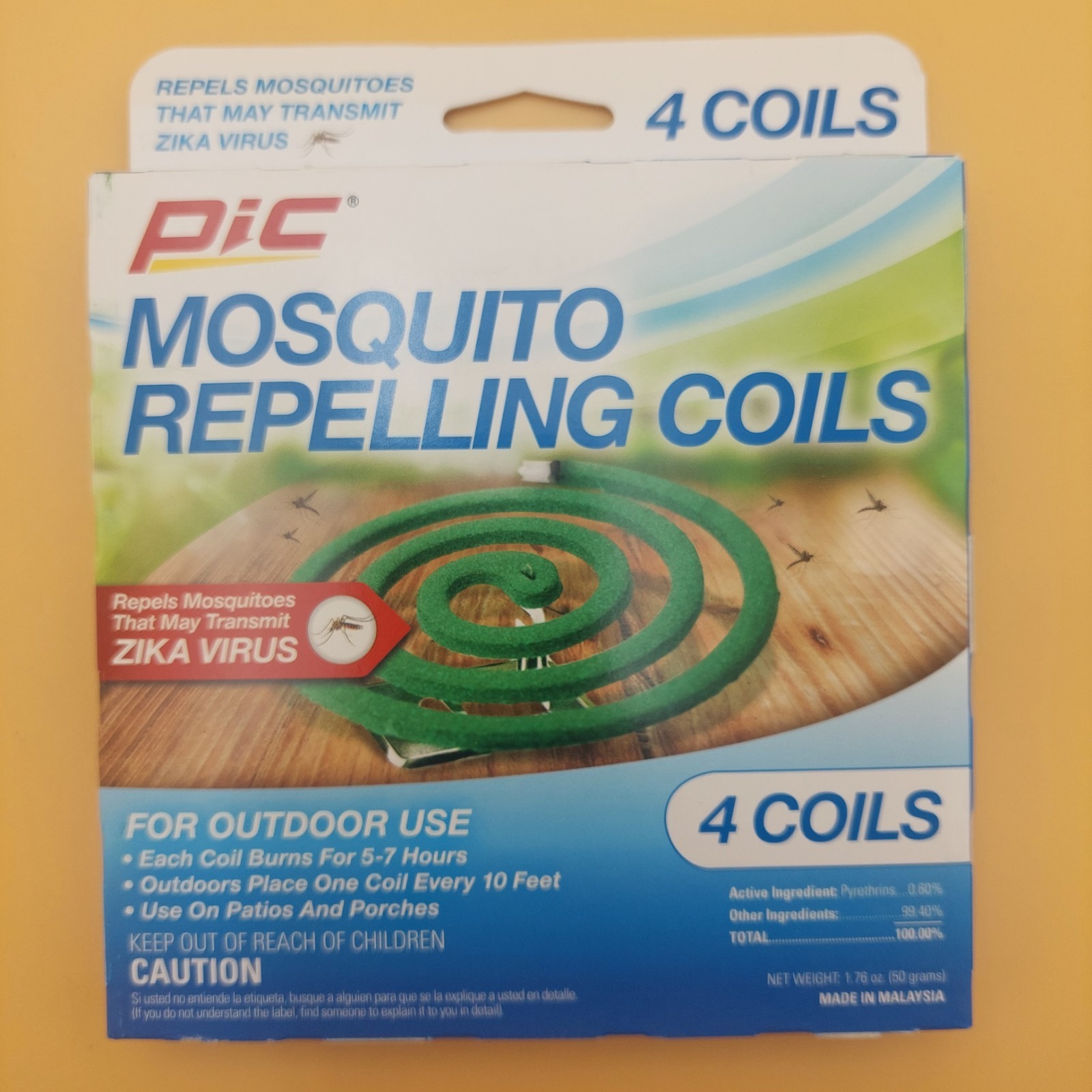 PIC Mosquito Repelling Repellent Coils 4 Packs 4-Coils per Pack 16 Total Coils