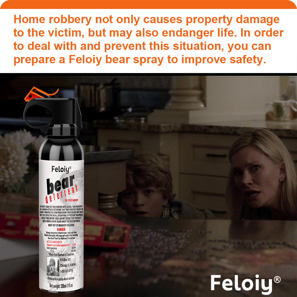 Feloiy Pepper Spray w/ Holster, 11 oz Cans, 30 ft Range, NEW