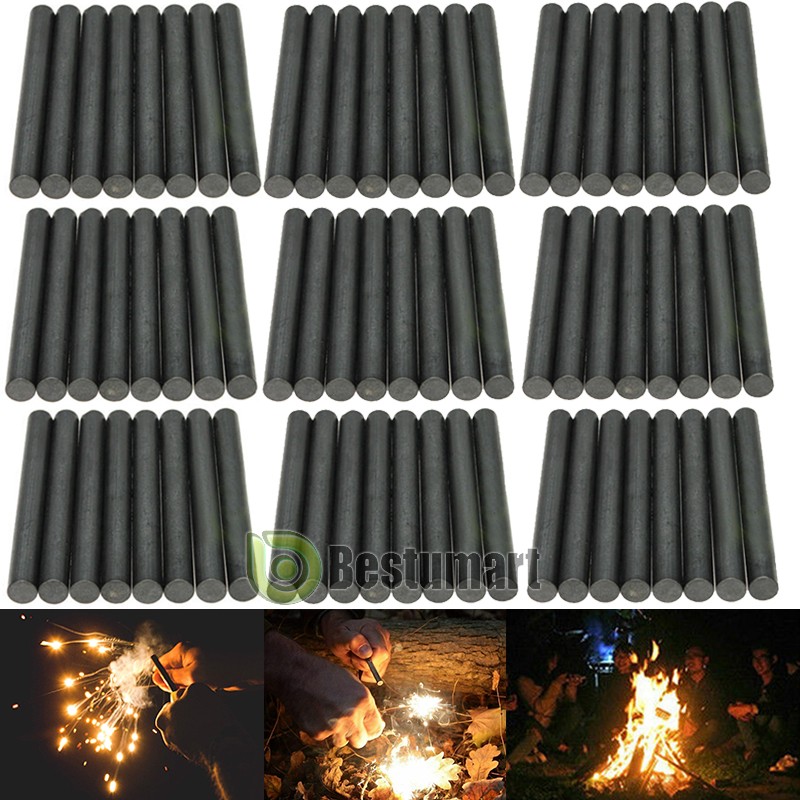 Lot 8-80 Huge 1/2″ 5/16″ Ferro Rod Fire Starter Ferrocerium Flint Survival