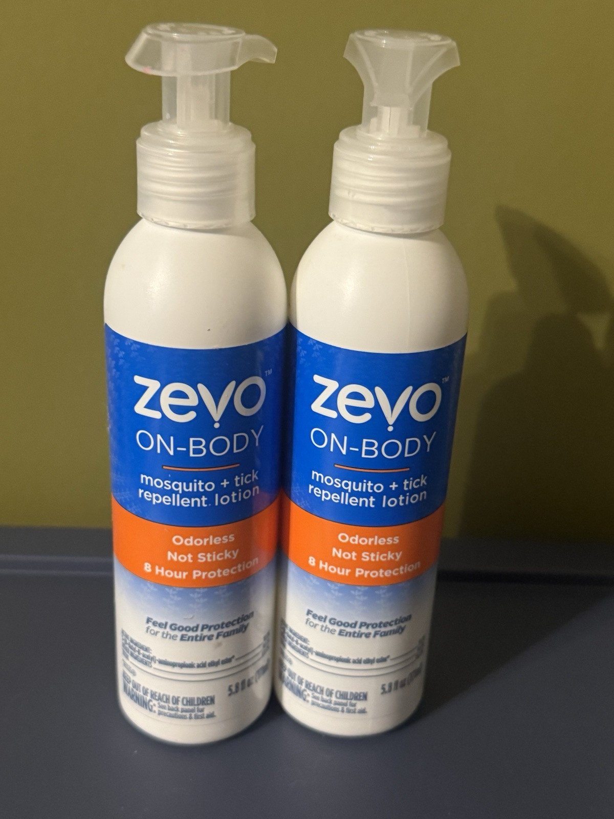 (2) Zevo On-Body 8 Hour Mosquito & Tick Repellent Lotion 5.8 Fl Oz🚫🦟🚫🦟