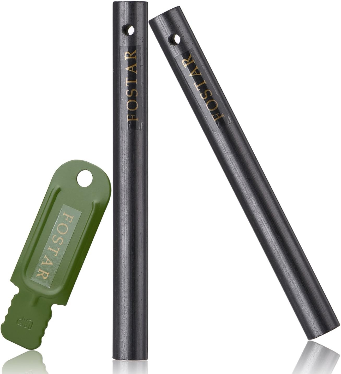 2PCS Upgrade Ferro Rod Flint Fire Starter, 1/2 Inch X 5 Inch Thick Fire Steel Ro