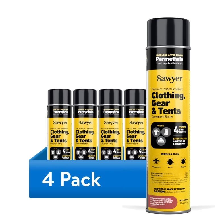(4 pack) Sawyer Products Premium Permethrin Insect Repellent Aerosol Spray