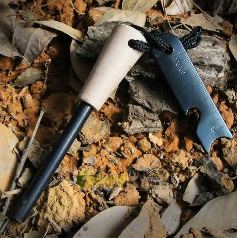 LOT 3/8″ x 5″ Ferrocerium (Ferro) Rod Flint Survival Fire Starter Kit Fire Steel