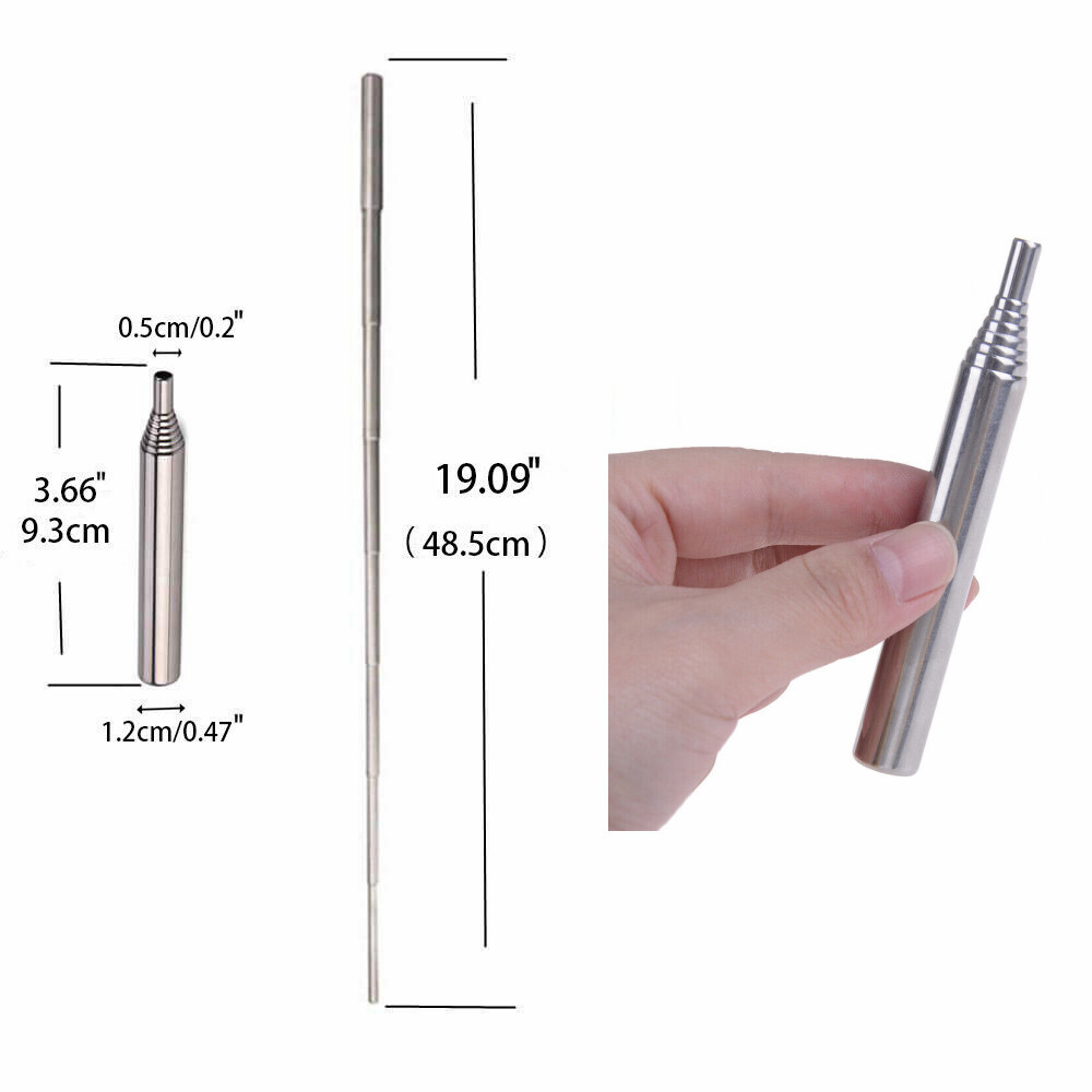 Fire Blower Stainless Steel 8 Section Telescopic Fire Blow Tube Pipe for Travel