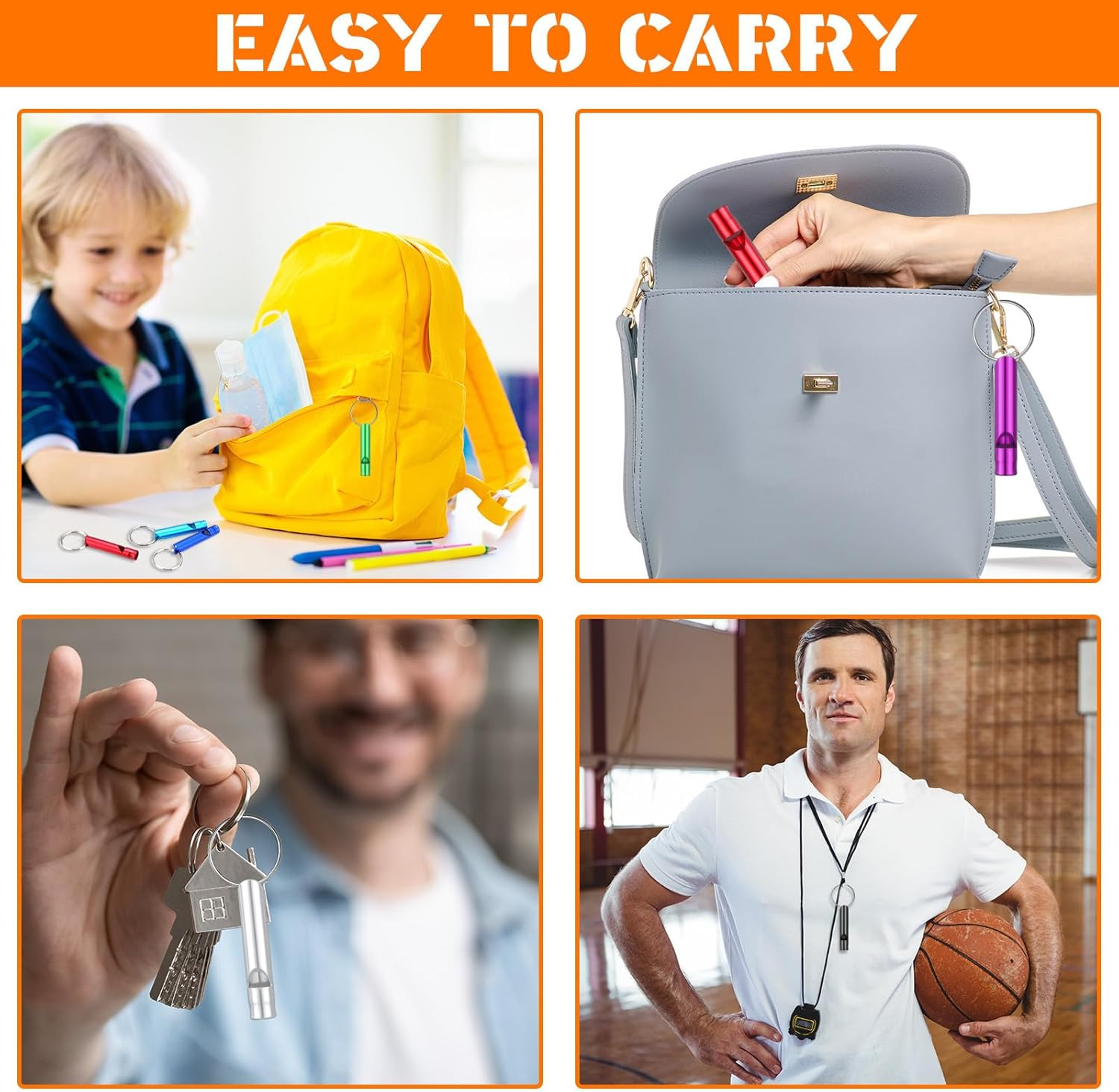 200 Pcs Emergency Whistles with Keychains Aluminum Extra Loud Survival Safety…