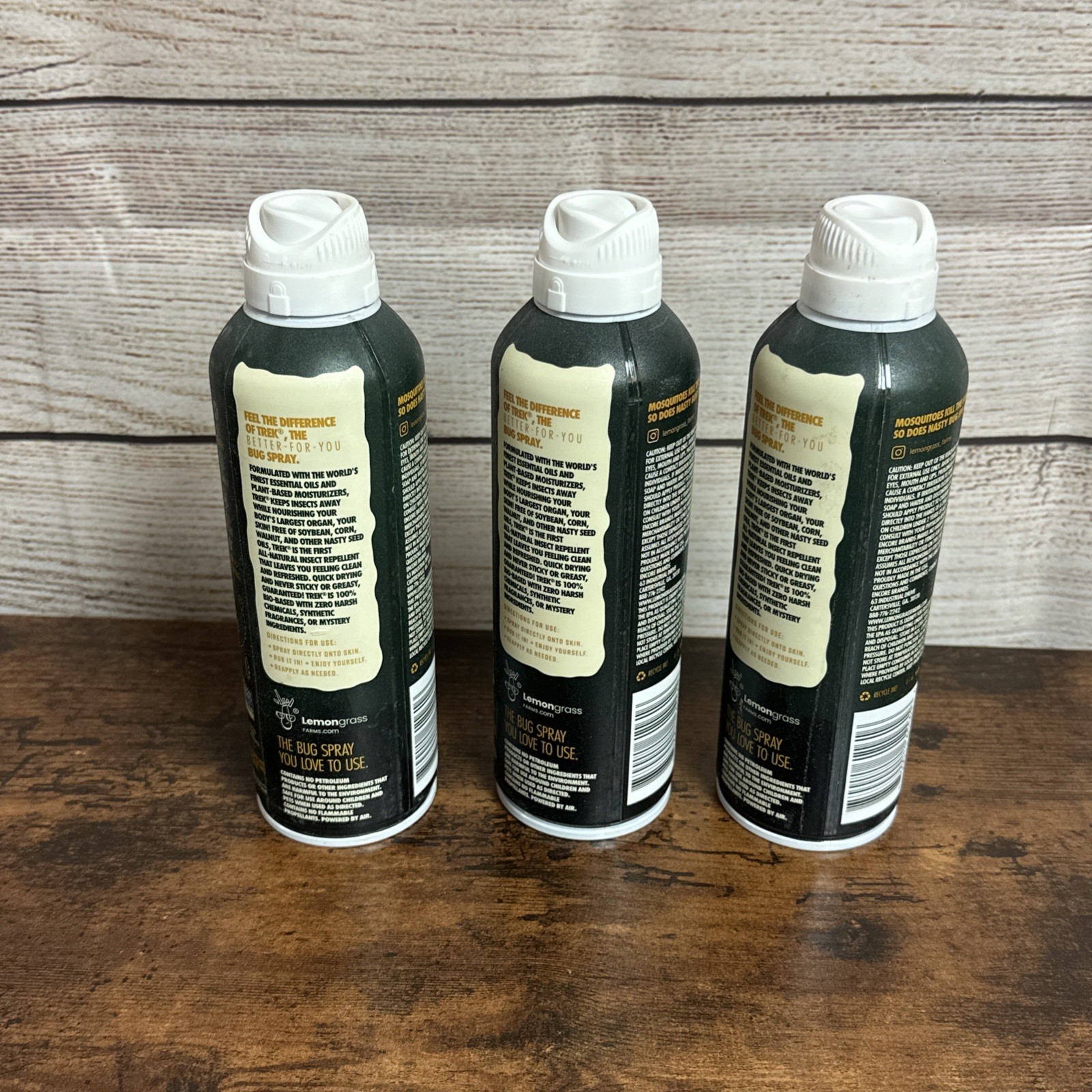 3 PACK Trek 100% Natural Bug Spray Repellent DEET Free Kids & Adults 8 oz. EACH