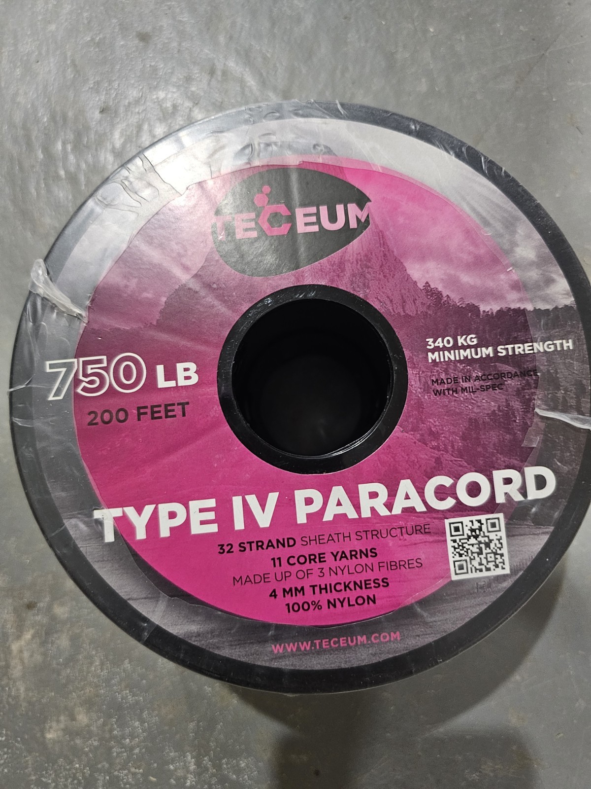 TECEUM Camo Paracord Type IV 200 Feet 750 LB Military Grade
