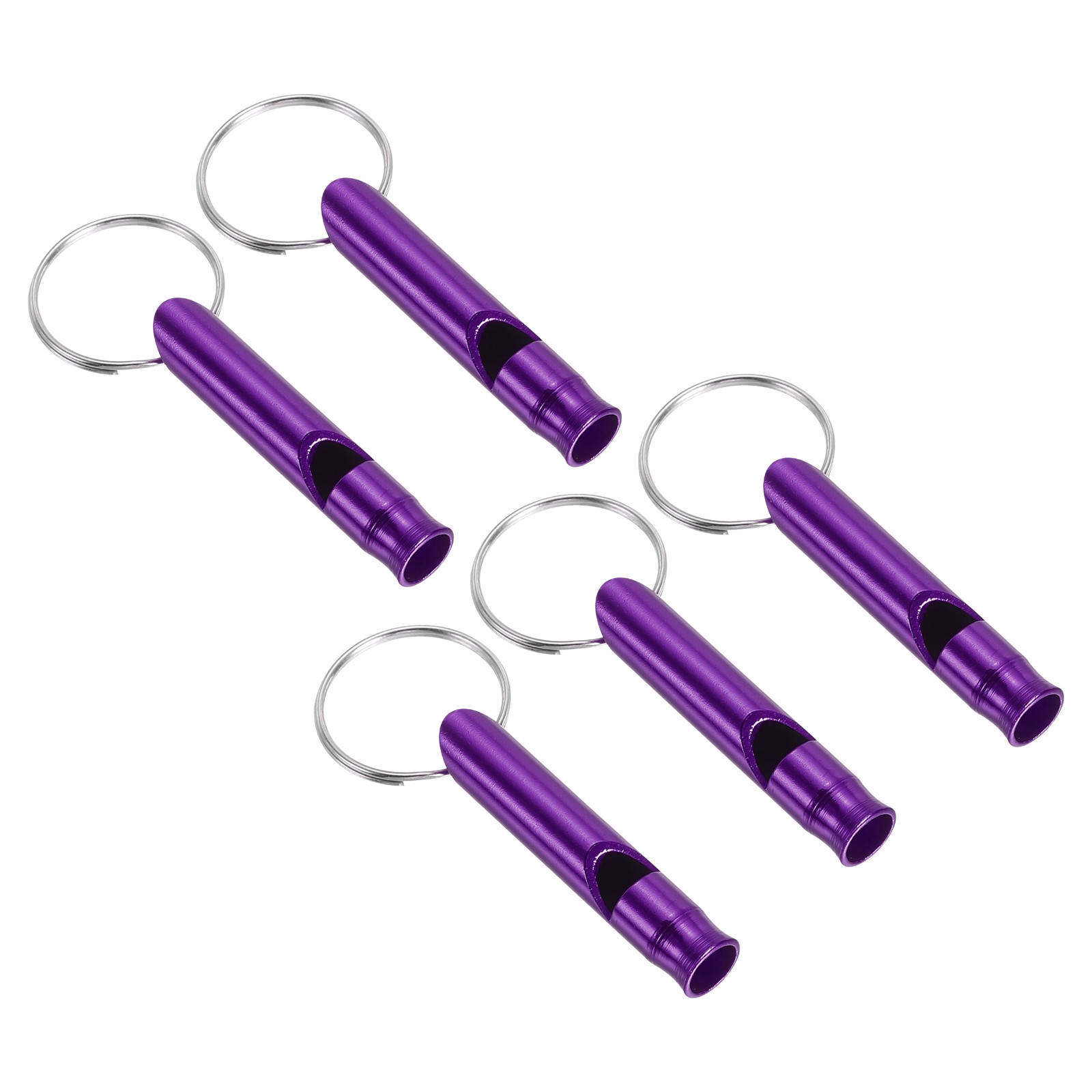 Emergency Whistle, 5pcs Safety Survival Whistle for Camping Hiking, Purple