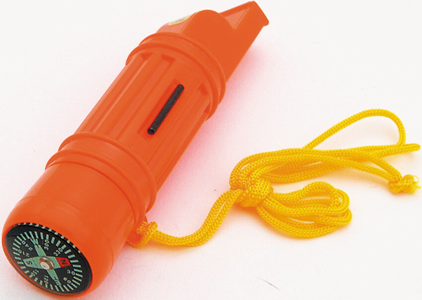 Rough Rider Orange Plastic Compass Flint & Storage Lanyard Survival Whistle 001