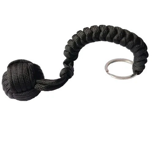 Paracord Monkey Fist Keychain with Steel Ball Outdoor Survival & Safety Tool