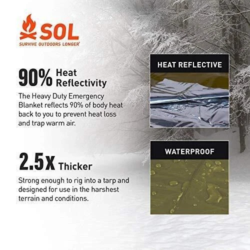 Survive Outdoors Longer Heavy Duty Emergency Blanket, 5 x 8 ft