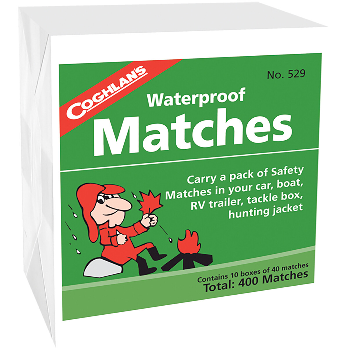 Coghlan’s Waterproof Matches (10 Boxes), 400 Total Matches, Safety w/ Striker