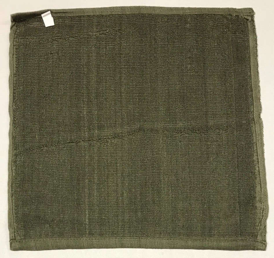 OD Green Military Style Washcloth 4 each 11 1/2″ x 12″