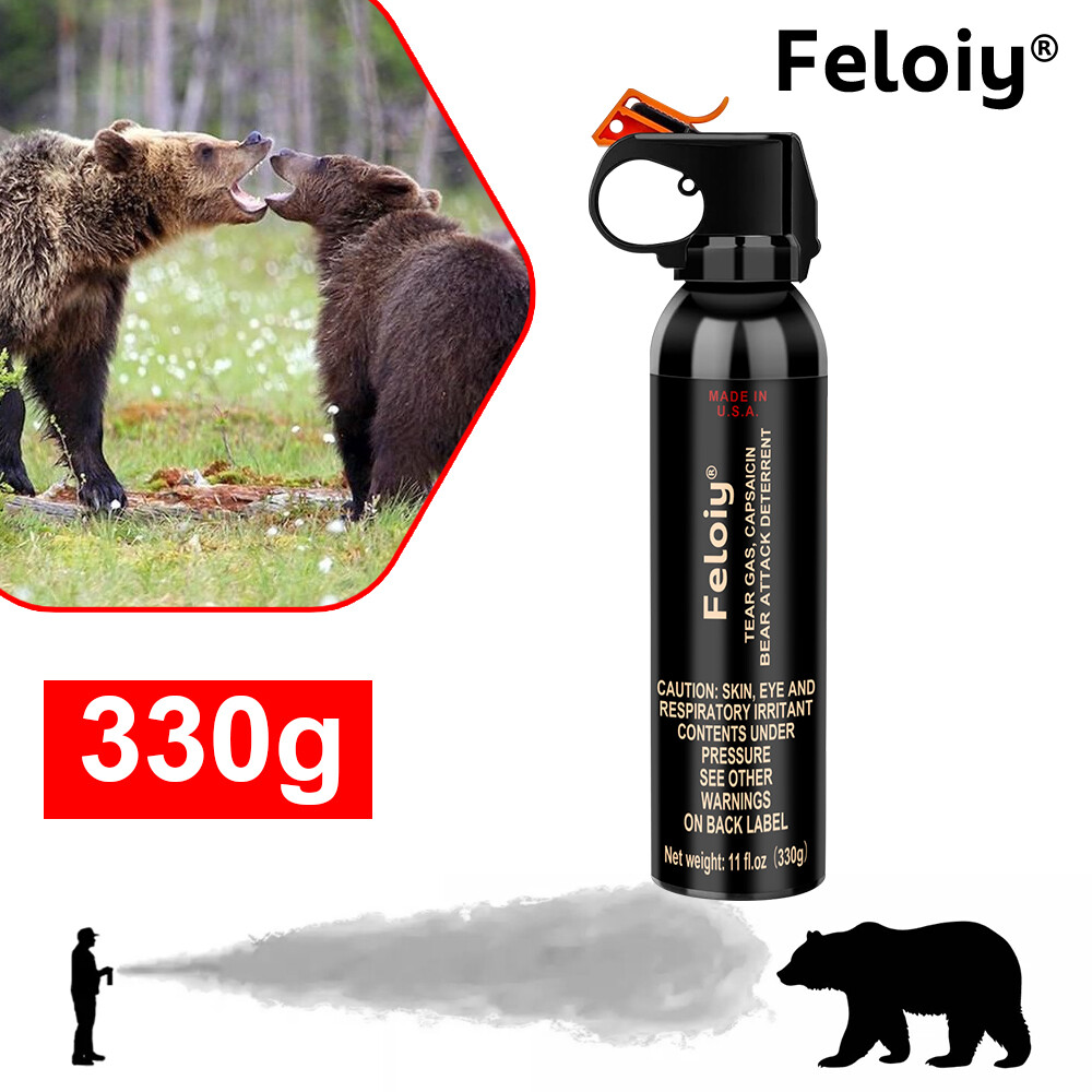 Feloiy 11 oz. Bear Repellent Spray, 30 ft Range NEW EPA Approved