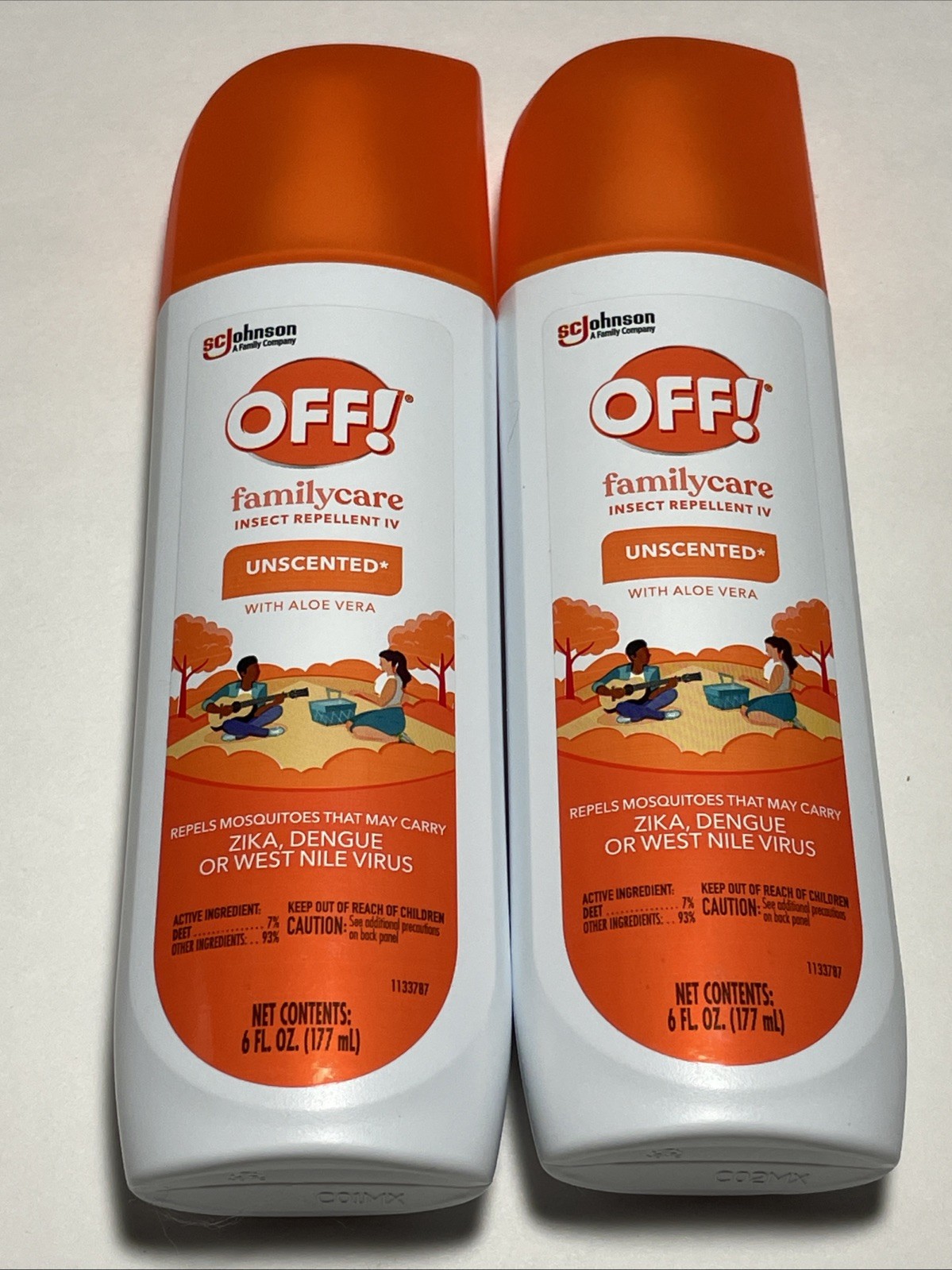 (2 BOTTLE) OFF FamilyCare Insect Repellent Spritz Unscented Bug spray 6ozEACH