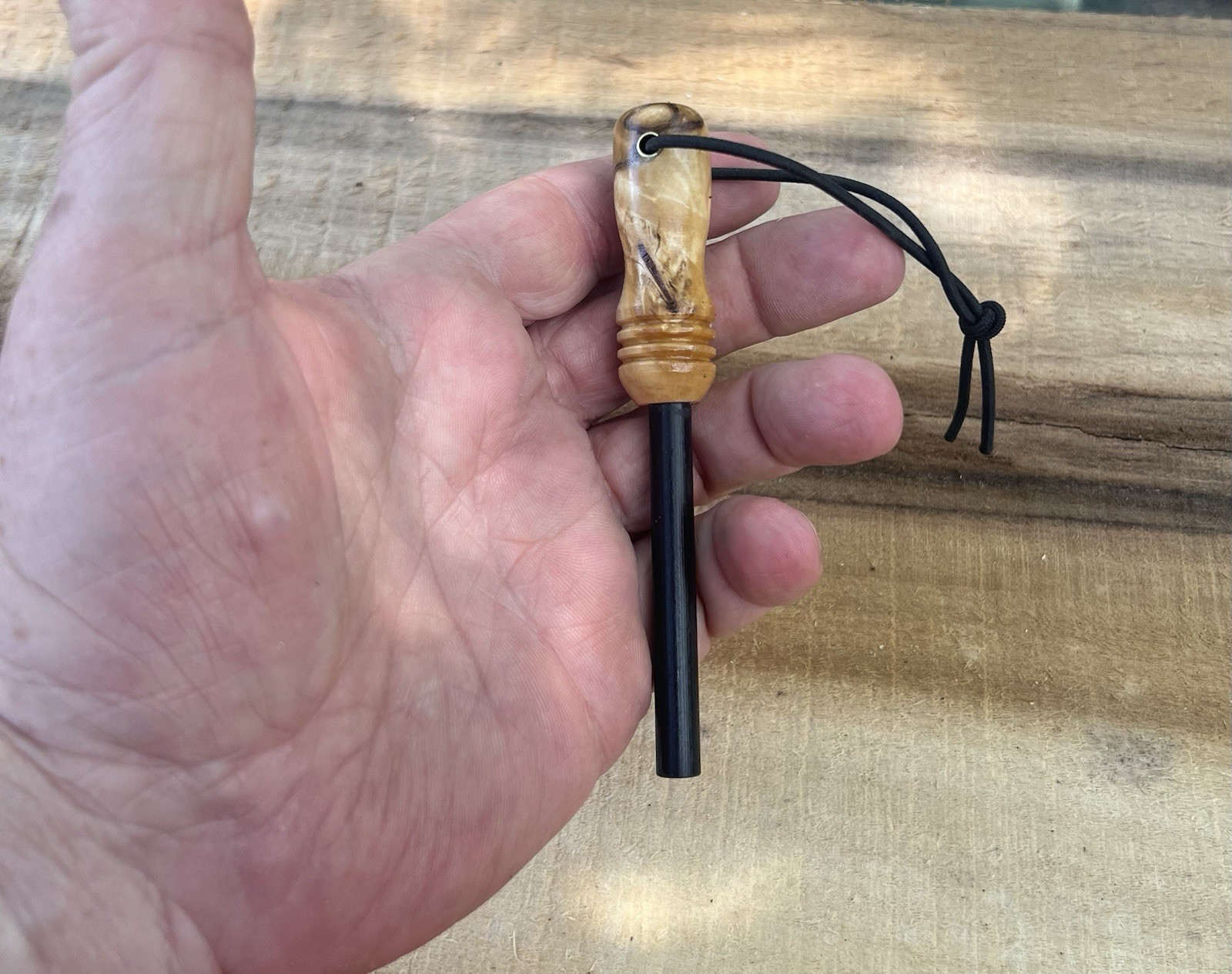 5/16 Ferro Rod Ferrocerium Firesteel Fire Striker Stabilized Buckeye Burl