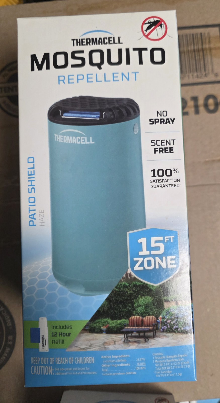 Thermacell Patio Shield “Haze” Mosquito Repeller – Scent & Flame Free – 15ft