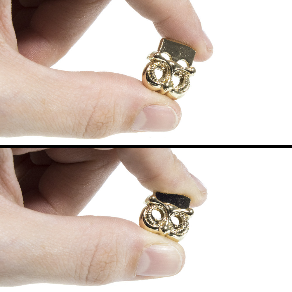 Craft County Heavy Duty Gold Metal Owl Shaped Cord Lock  Fits 325 Paracord