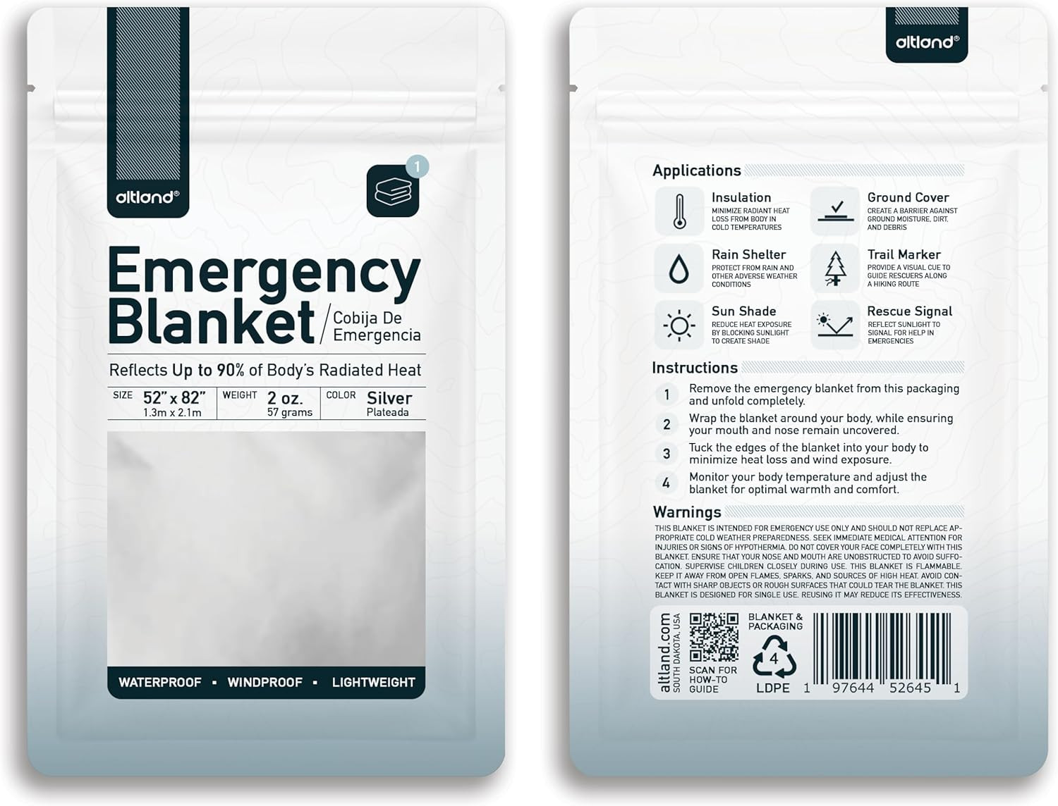 100 Pack of Emergency Blankets – Bulk Heat Reflective Blankets for Winter Surviv