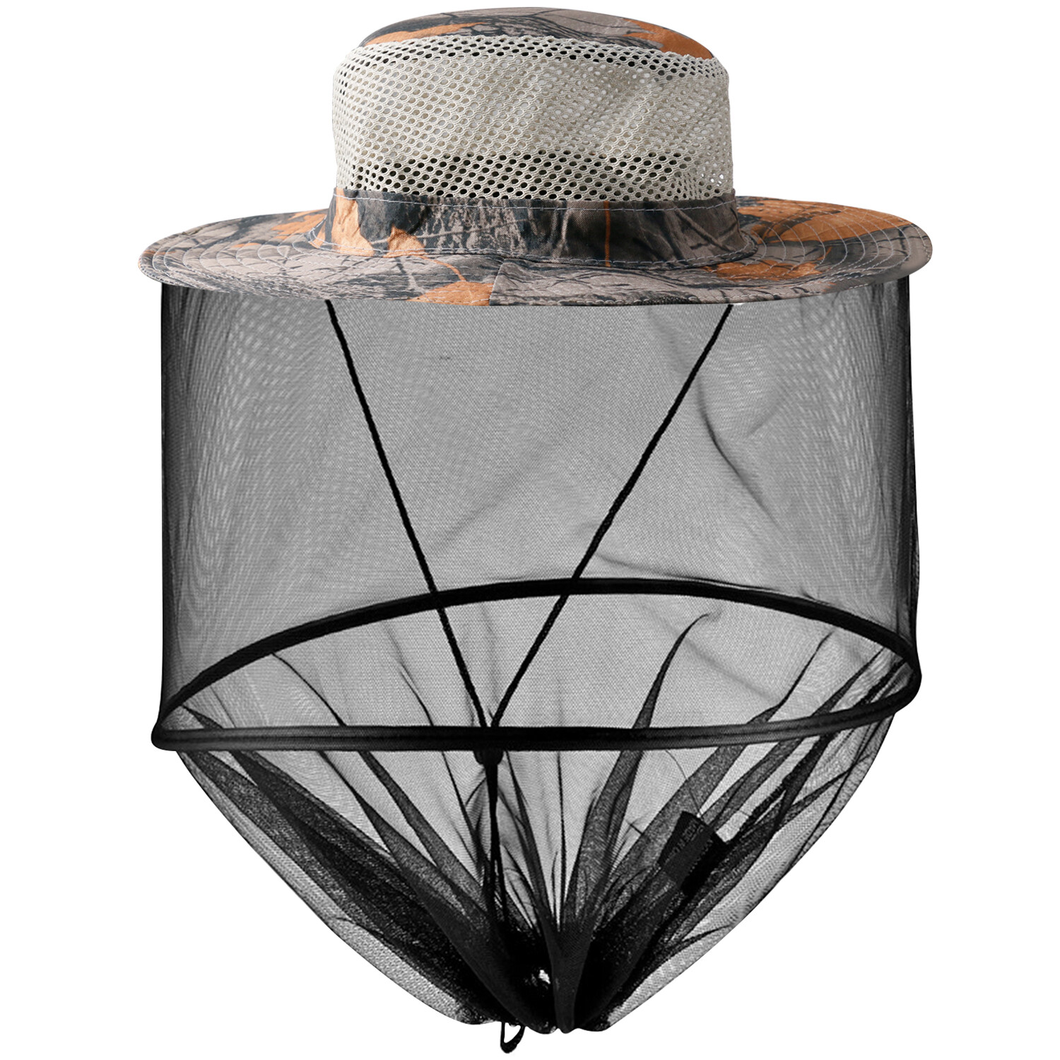 Mosquito Head Net Hat Sun Cap Bucket Hat with Built-in Net Mesh Mask for Unisex