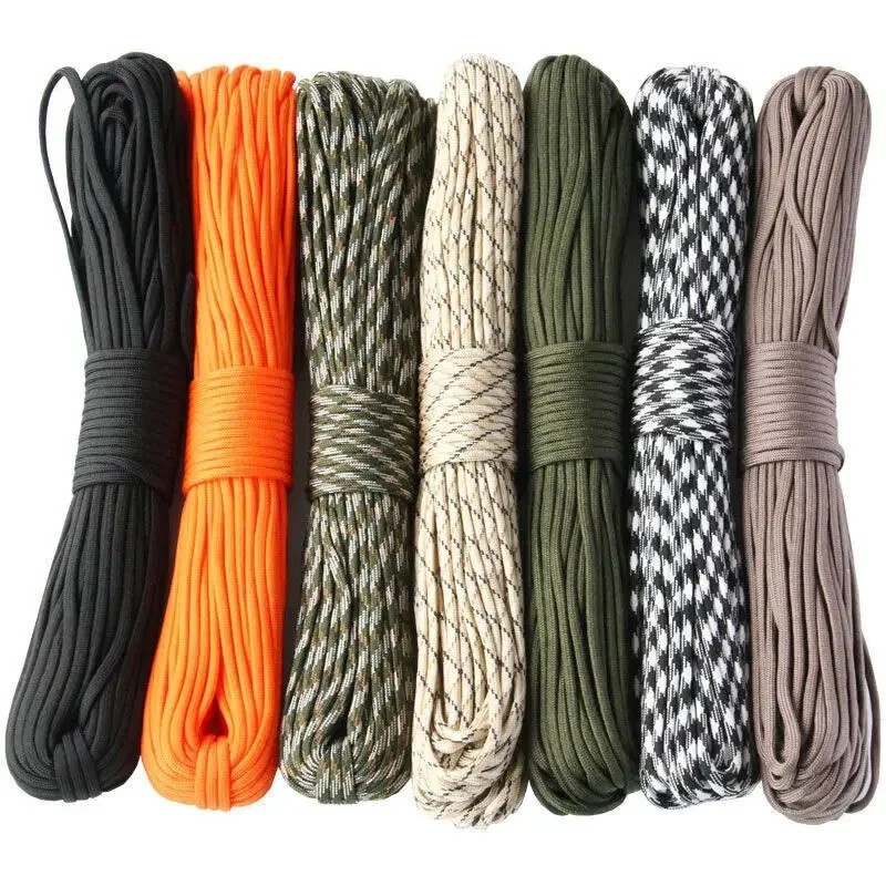 7-Cores 550 Paracord Rope 5 15 30 M Dia.4mm Cord For Outdoor Camping