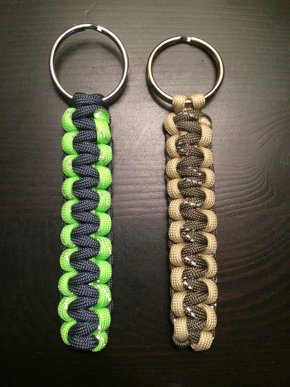 ONE (1) Paracord Keychain KEY FOB 550 Cord USA Custom Colors! TJPARACORD
